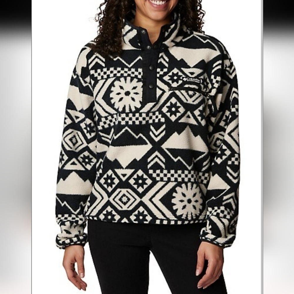 Columbia Helvetia women's cropped half-snap fleece pullover size XS